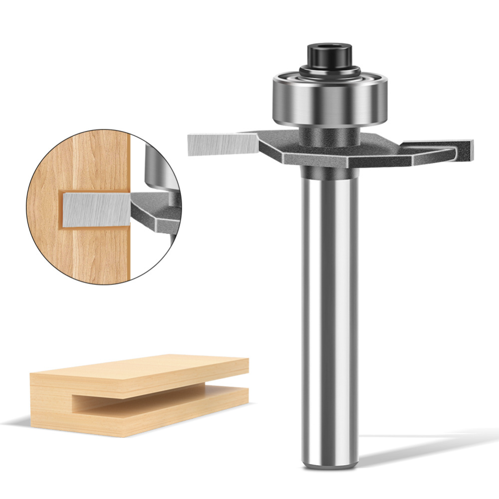 Router Bits For Woodworking - 1/4-1/2 İnç Saplı Bilyalı Rulmanlı T-şekilli